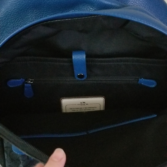 NWT Coach Campus Signature Coated Canvas Backpack F72051 Denim Charcoal - Picture 7 of 12